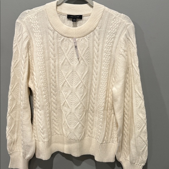 Ann Taylor Cream Cable Knit Sweater - Picture 8 of 8
